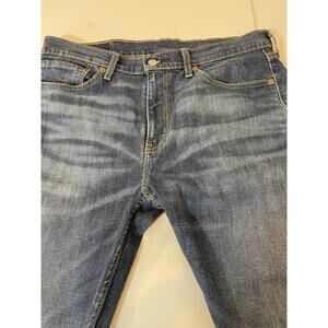 Levis 510 Mens 34x34 Skinny Leg Medium Wash Denim Jeans Whiskered